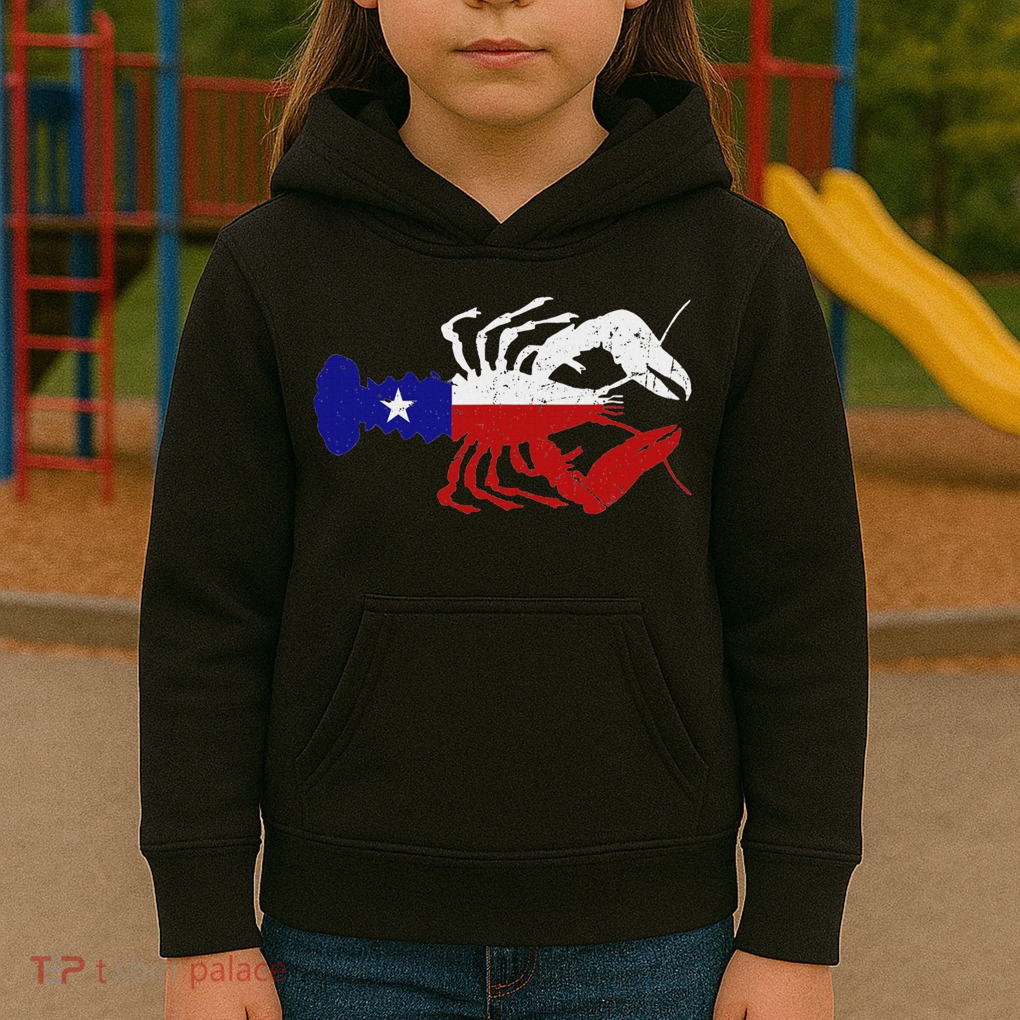 Crawfish Texas Seafood Shellfish Lone Star Southern Food Kids Hoodie