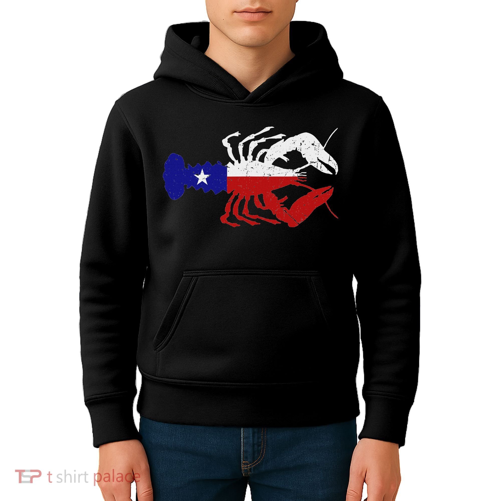 Crawfish Texas Seafood Shellfish Lone Star Southern Food Kids Hoodie