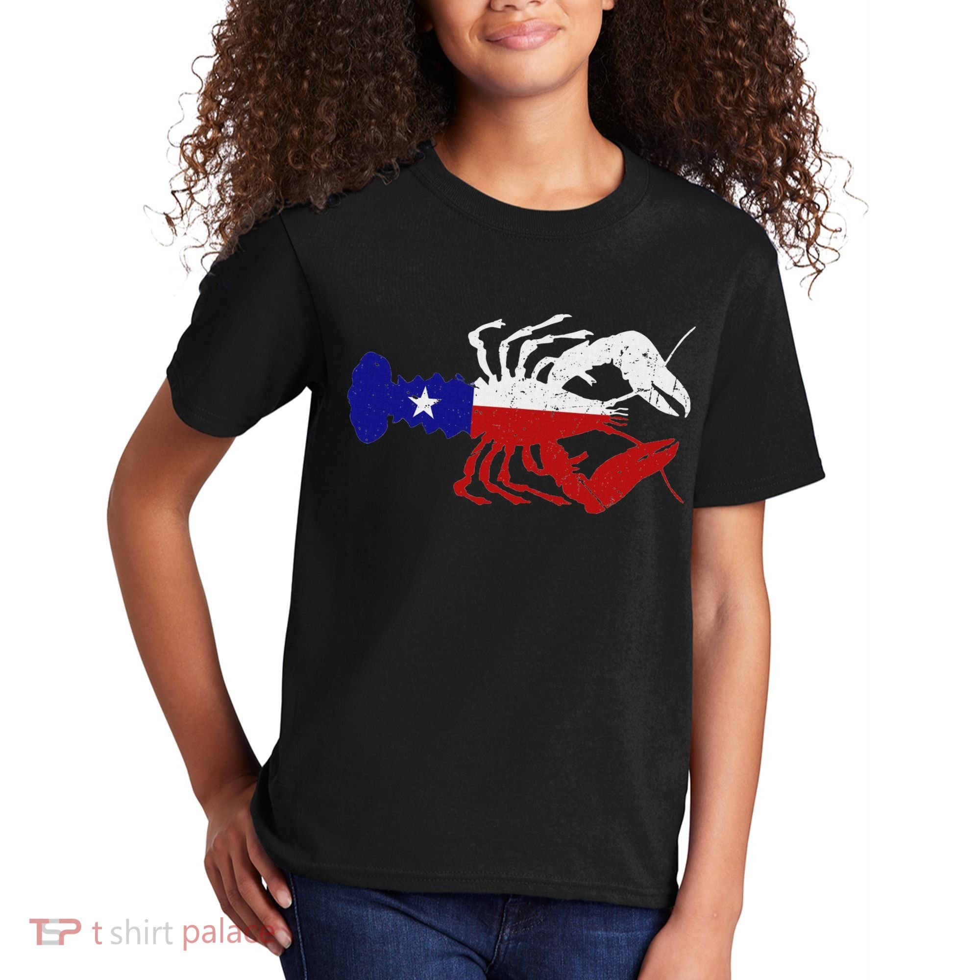 Crawfish Texas Seafood Shellfish Lone Star Southern Food Kids T-Shirt