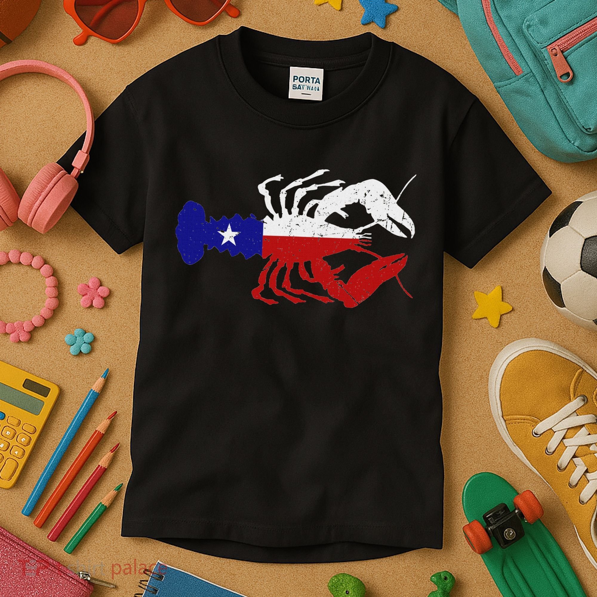 Crawfish Texas Seafood Shellfish Lone Star Southern Food Kids T-Shirt