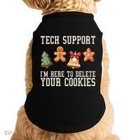 Christmas Tech Support Here To Delete Cookies Funny Doggie Tank thumb 0