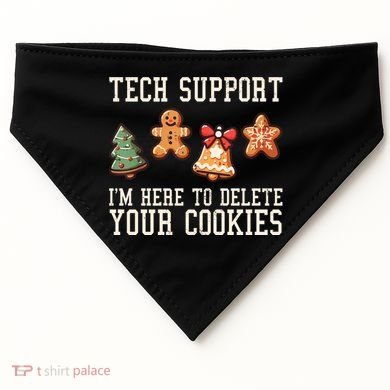 Christmas Tech Support Here To Delete Cookies Funny USA-Made Doggie Bandana
