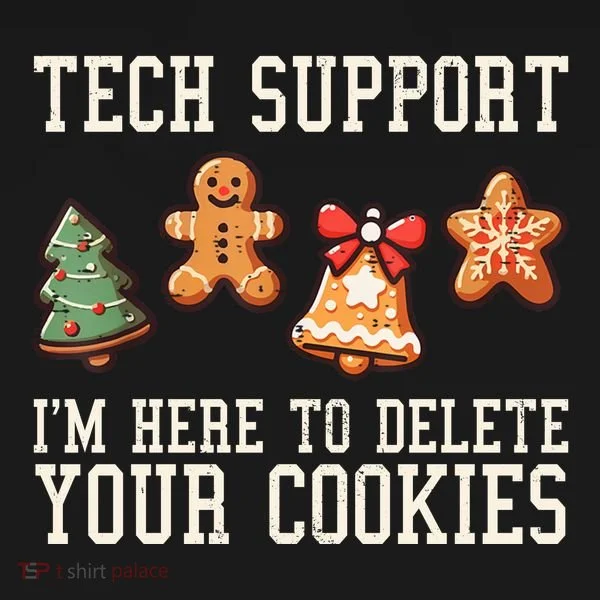 Christmas Tech Support Here To Delete Cookies Funny Bucket Hat