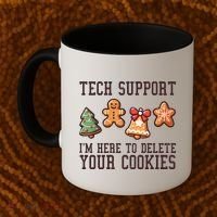 Christmas Tech Support Here To Delete Cookies Funny Coffee Mug thumb 2