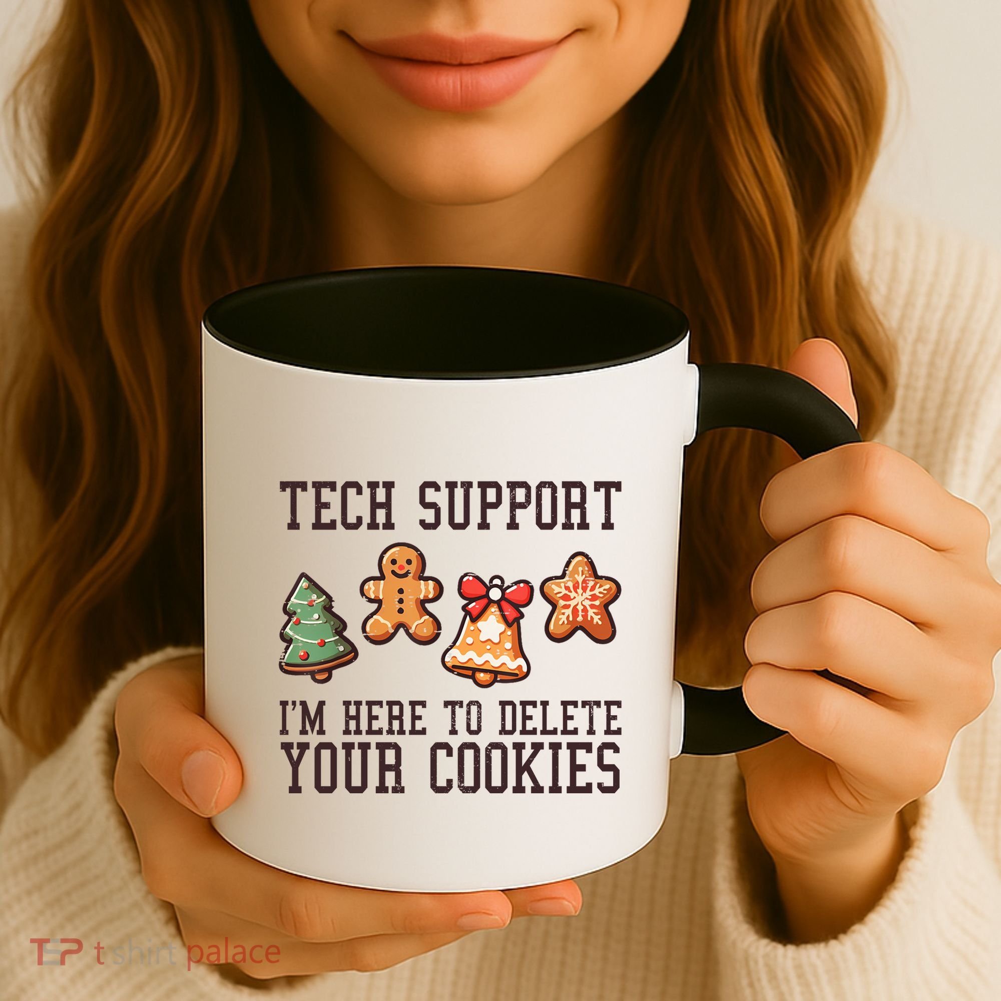 Christmas Tech Support Here To Delete Cookies Funny Coffee Mug