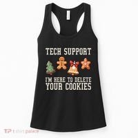 Christmas Tech Support Here To Delete Cookies Funny Women's Tank Top thumb 0