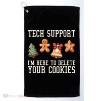 Christmas Tech Support Here To Delete Cookies Funny Golf Towel thumb 0