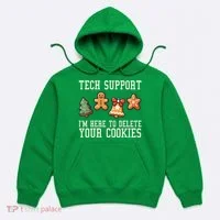 Christmas Tech Support Here To Delete Cookies Funny Hoodie thumb 0