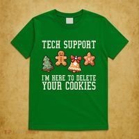 Christmas Tech Support Here To Delete Cookies Funny T-Shirt thumb 5