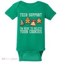 Christmas Tech Support Here To Delete Cookies Funny Baby Bodysuit thumb 0