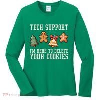 Christmas Tech Support Here To Delete Cookies Funny Women's Long Sleeve Shirt thumb 0