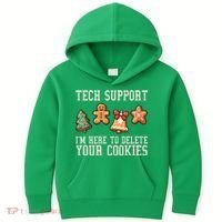 Christmas Tech Support Here To Delete Cookies Funny Kids Hoodie thumb 0