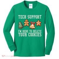 Christmas Tech Support Here To Delete Cookies Funny Kids Long Sleeve Shirt thumb 0
