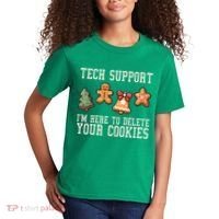Christmas Tech Support Here To Delete Cookies Funny Kids T-Shirt thumb 2
