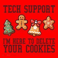 Christmas Tech Support Here To Delete Cookies Funny Santa Hat thumb 1