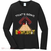 Cool ThatS Some Bowlshit Funny Bowling Women's Long Sleeve Shirt thumb 0