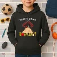 Cool ThatS Some Bowlshit Funny Bowling Kids Hoodie thumb 2