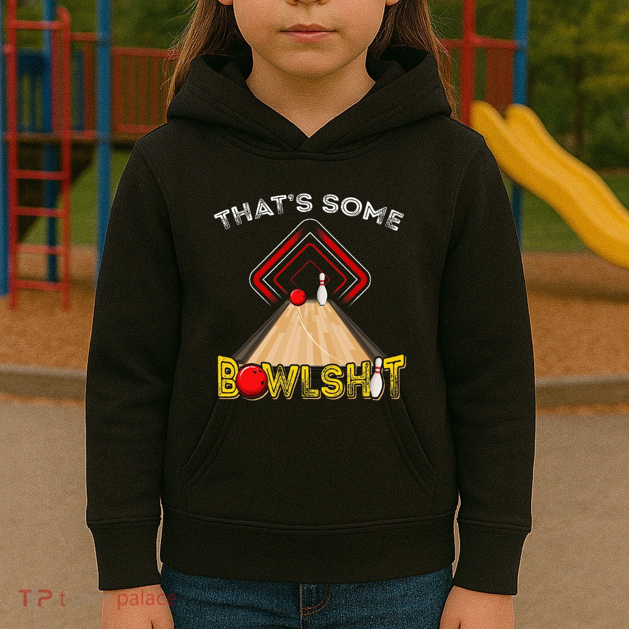 Cool ThatS Some Bowlshit Funny Bowling Kids Hoodie