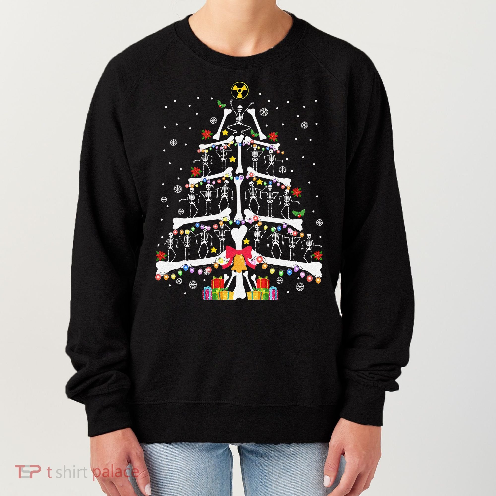 Christmas Tree Skeleton Xmas Radiology Xray Technologist Women's Sweatshirt
