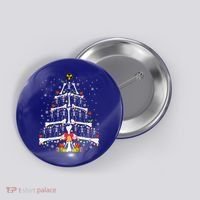 Christmas Tree Skeleton Xmas Radiology Xray Technologist Button thumb 0