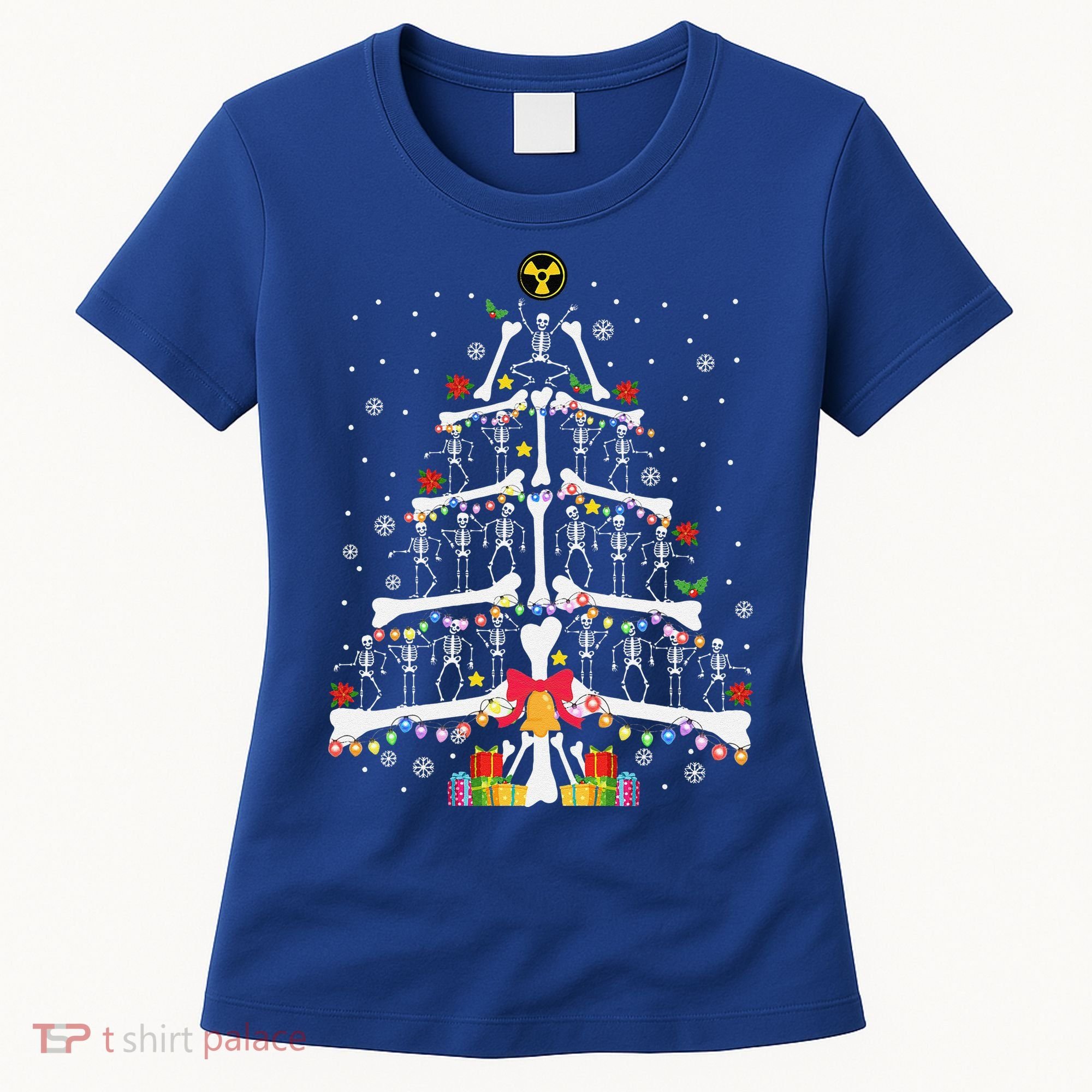 Christmas Tree Skeleton Xmas Radiology Xray Technologist Women's T-Shirt