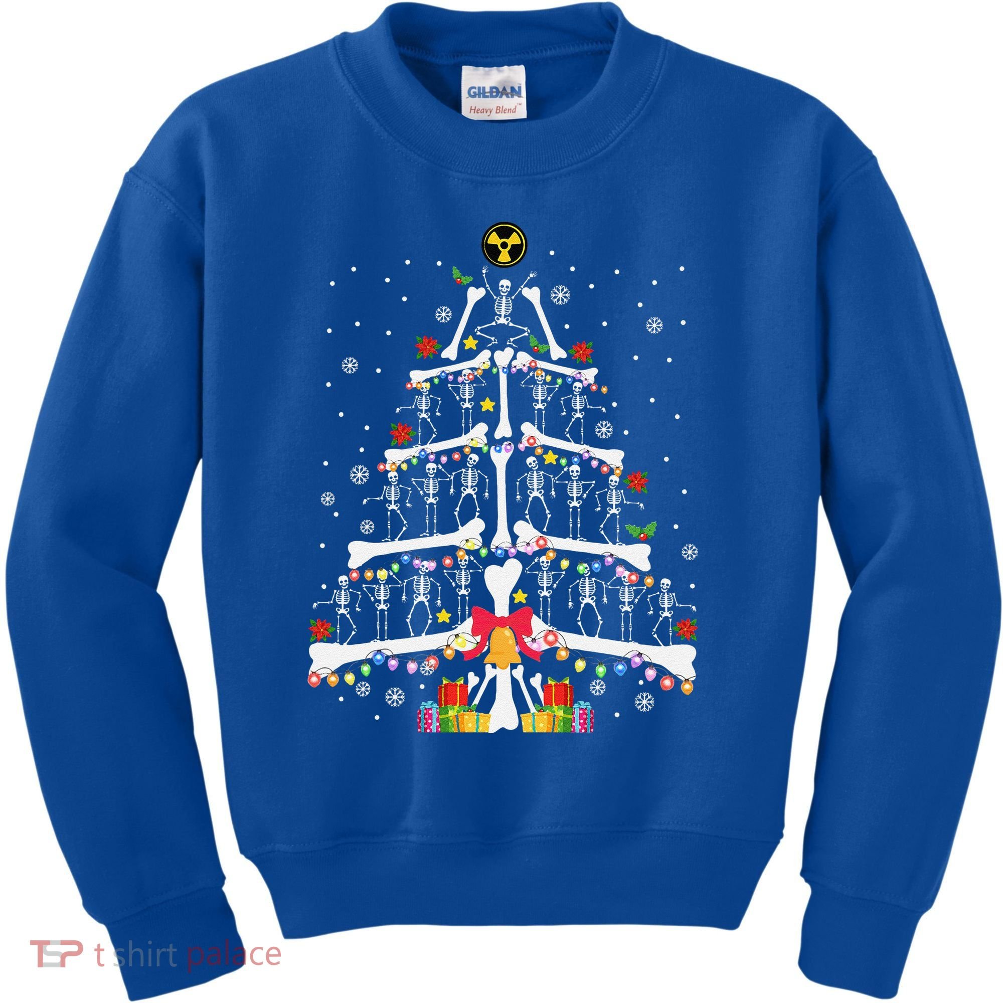 Christmas Tree Skeleton Xmas Radiology Xray Technologist Kids Sweatshirt