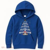 Christmas Tree Skeleton Xmas Radiology Xray Technologist Kids Hoodie thumb 0