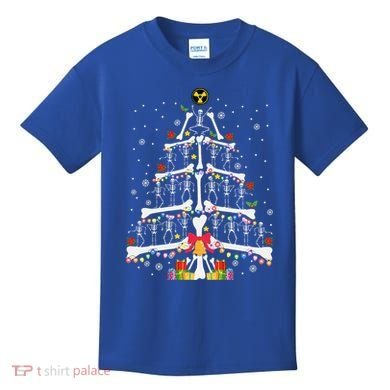 Christmas Tree Skeleton Xmas Radiology Xray Technologist Kids T-Shirt