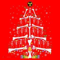 Christmas Tree Skeleton Xmas Radiology Xray Technologist Santa Hat thumb 1