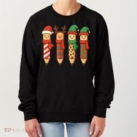 Coquette Teacher Students Christmas Pencils Festive Women's Sweatshirt thumb 0