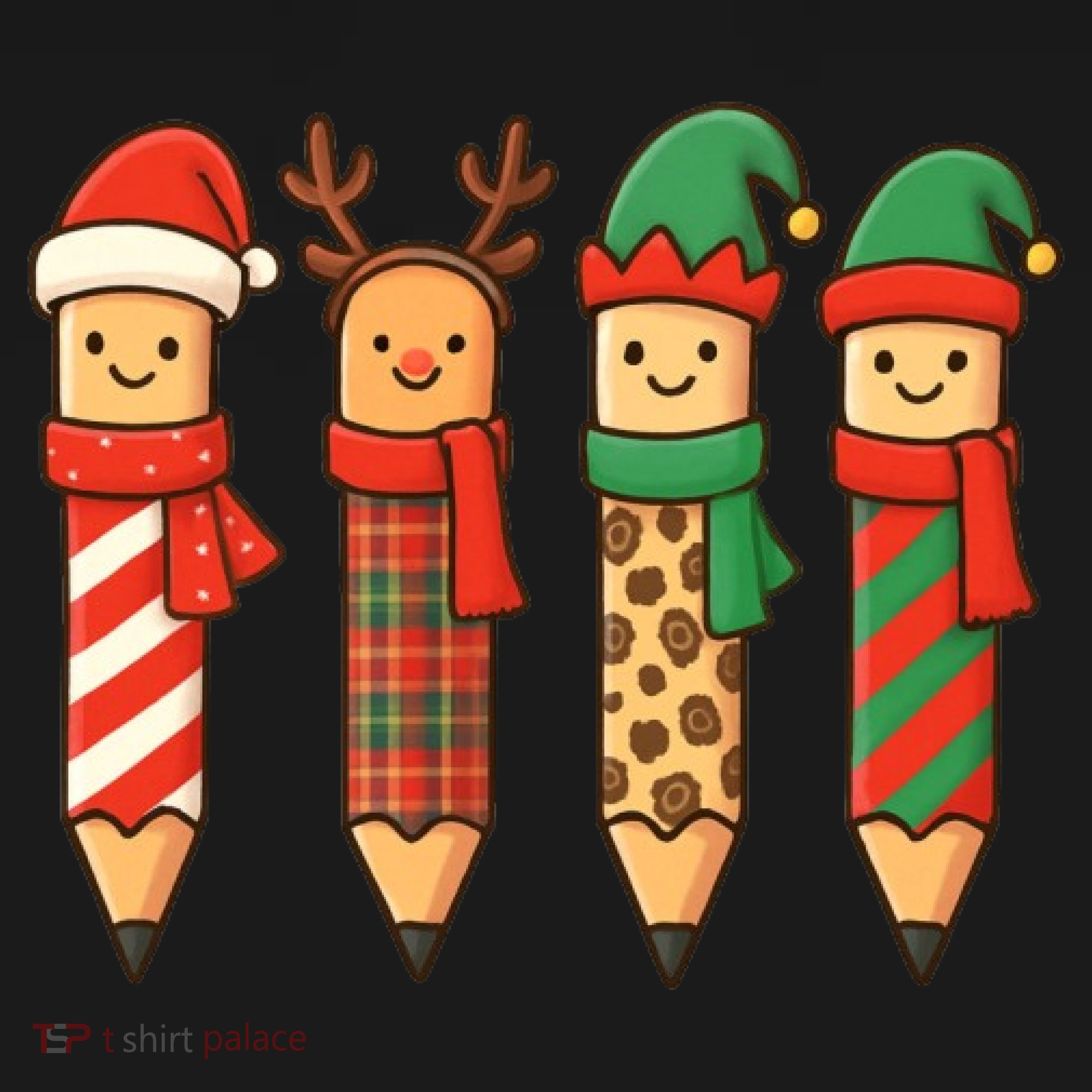 Coquette Teacher Students Christmas Pencils Festive Coaster