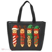 Coquette Teacher Students Christmas Pencils Festive Tote Bag thumb 0