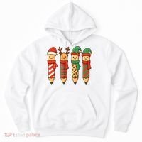 Coquette Teacher Students Christmas Pencils Festive Hoodie thumb 0