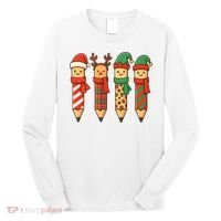 Coquette Teacher Students Christmas Pencils Festive Long Sleeve Shirt thumb 0