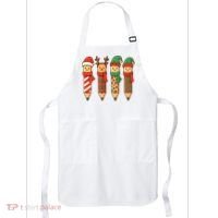 Coquette Teacher Students Christmas Pencils Festive Apron thumb 0