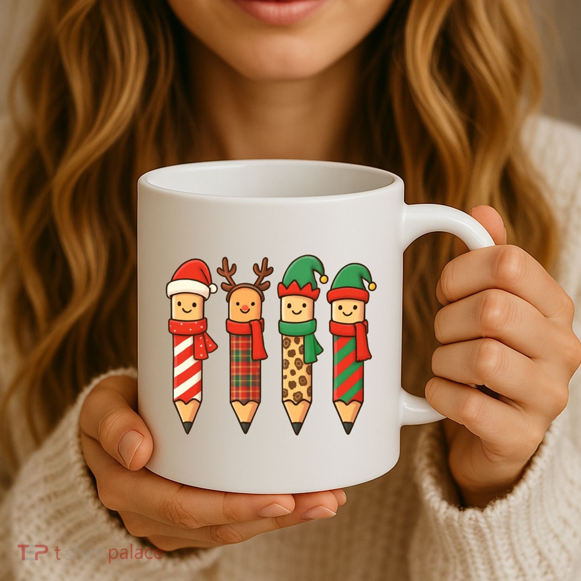 Coquette Teacher Students Christmas Pencils Festive Coffee Mug