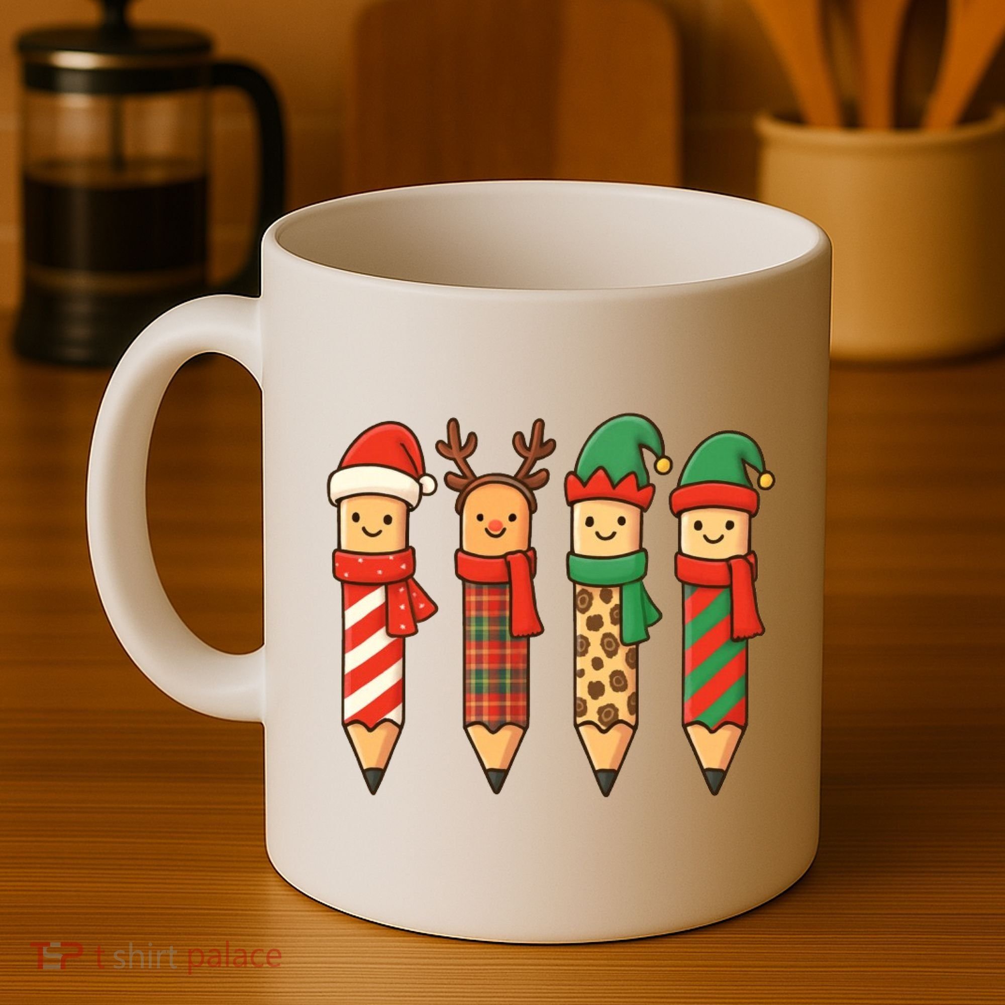 Coquette Teacher Students Christmas Pencils Festive Coffee Mug