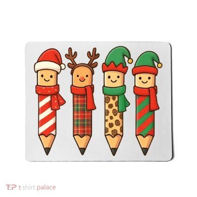 Coquette Teacher Students Christmas Pencils Festive Mousepad