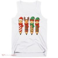 Coquette Teacher Students Christmas Pencils Festive Tank Top thumb 0