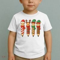 Coquette Teacher Students Christmas Pencils Festive Toddler T-Shirt thumb 2