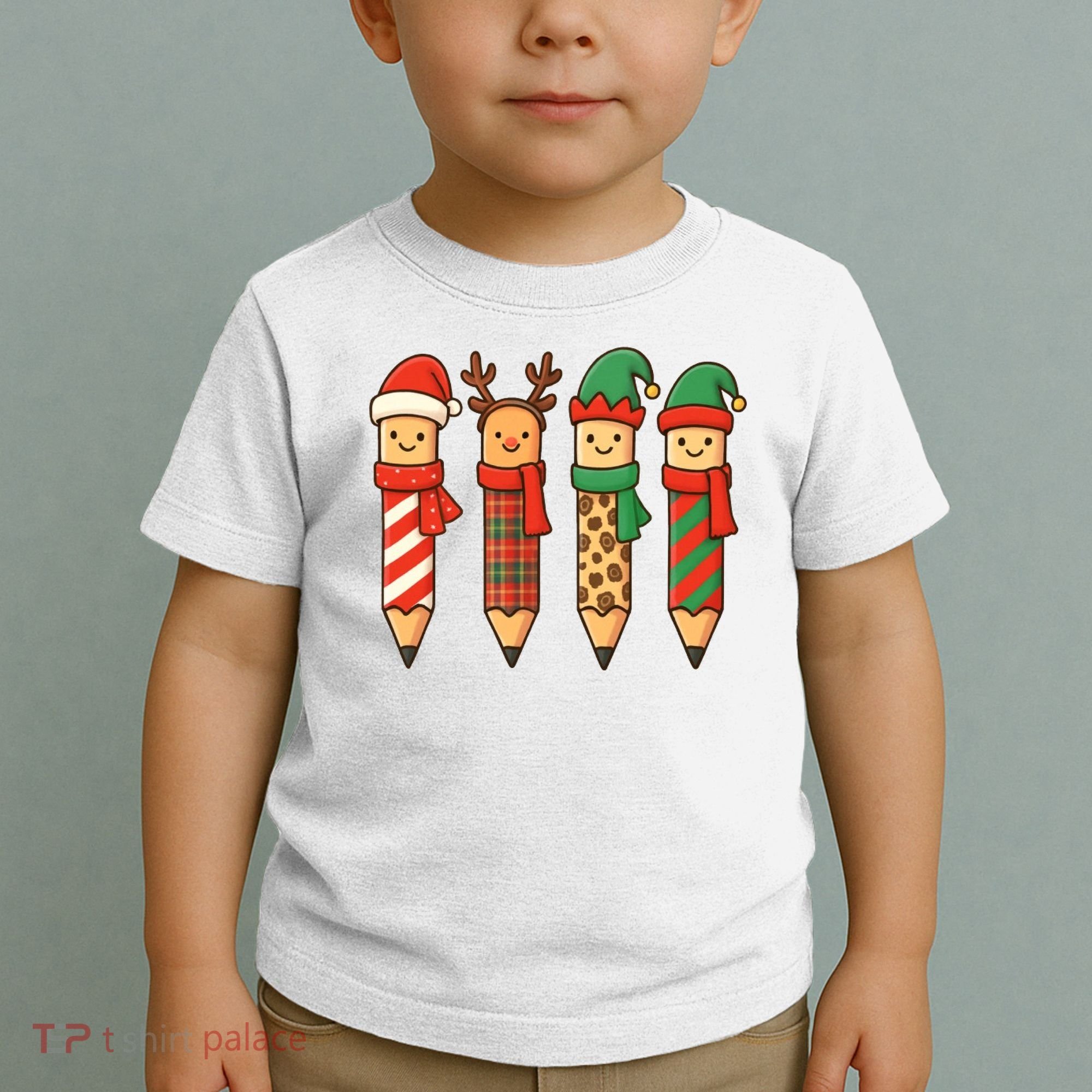 Coquette Teacher Students Christmas Pencils Festive Toddler T-Shirt