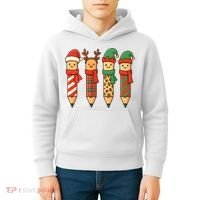 Coquette Teacher Students Christmas Pencils Festive Kids Hoodie thumb 4