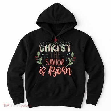 Christ The Savior Is Born Christian Retro Christmas Religious Graphic Plus Size Hoodie