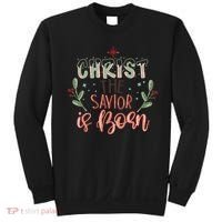 Christ The Savior Is Born Christian Retro Christmas Religious Graphic Plus Size Sweatshirt thumb 0