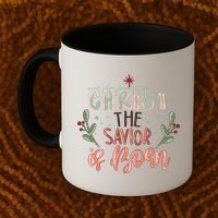 Christ The Savior Is Born Christian Retro Christmas Religious Graphic Plus Size Coffee Mug thumb 2