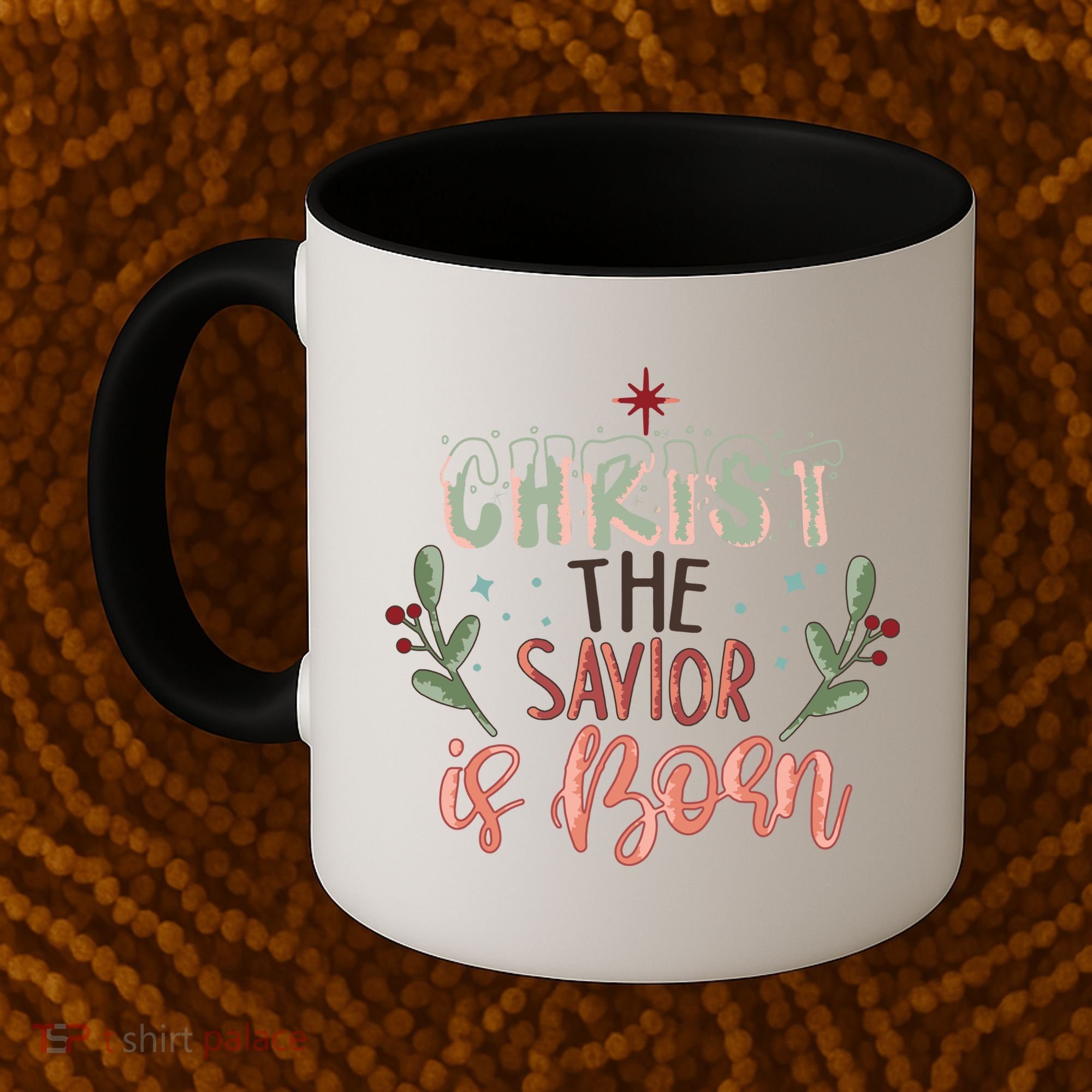 Christ The Savior Is Born Christian Retro Christmas Religious Graphic Plus Size Coffee Mug