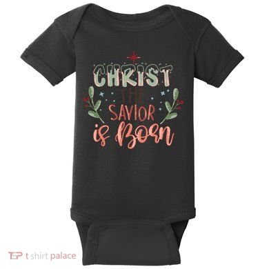 Christ The Savior Is Born Christian Retro Christmas Religious Graphic Plus Size Baby Bodysuit