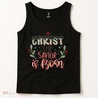 Christ The Savior Is Born Christian Retro Christmas Religious Graphic Plus Size Tank Top thumb 2