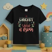 Christ The Savior Is Born Christian Retro Christmas Religious Graphic Plus Size Toddler T-Shirt thumb 3