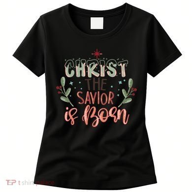 Christ The Savior Is Born Christian Retro Christmas Religious Graphic Plus Size Women's T-Shirt